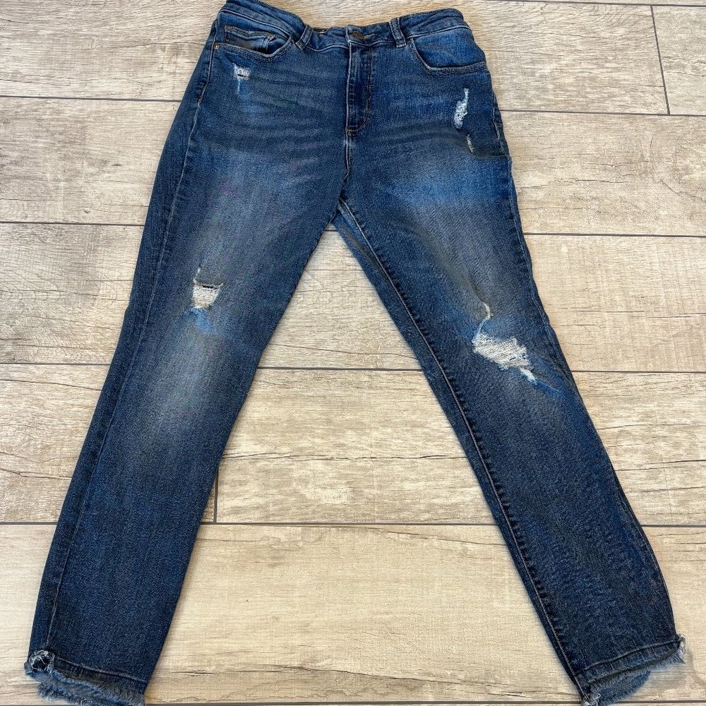 DL1961 Farrow Ankle High Rise Instaslim Jeans‎ Sz 30 In Crater Lake Distressed